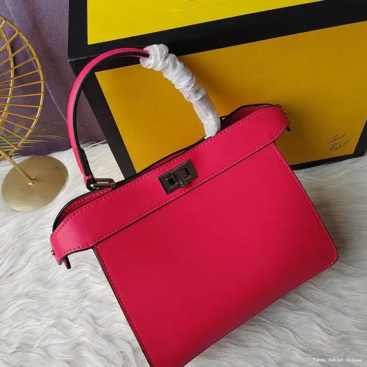 Cheap Rose Fendi Nappa In Petite Leather Bag Peekaboo ISeeU 0527